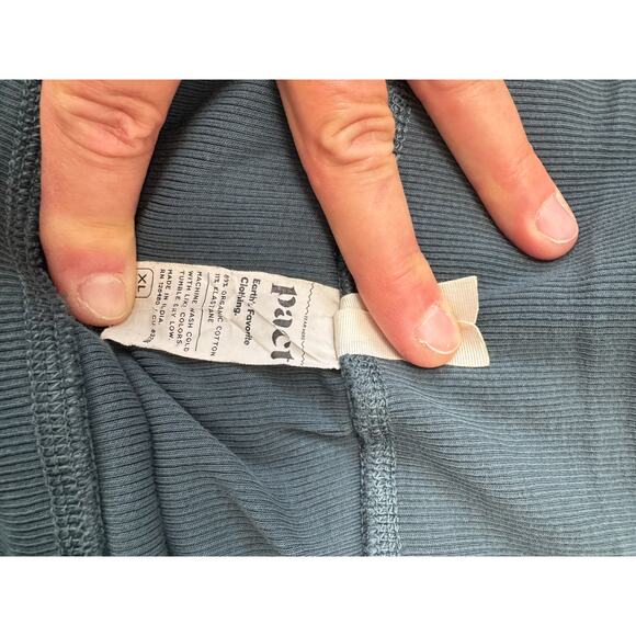 PACT Ribbed Ankle Leggings/pants, XL, Dark Tea/Blue - Picture 8 of 8